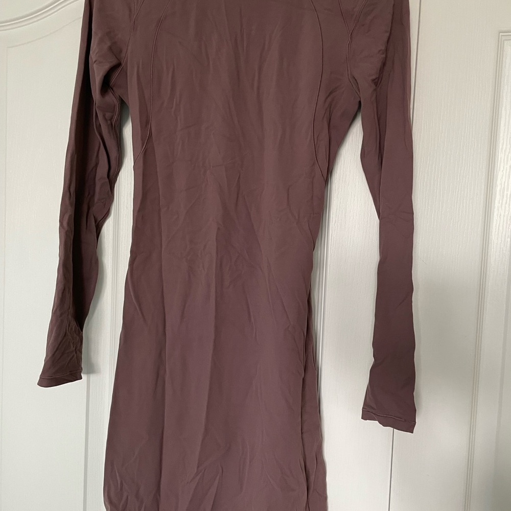Lululemon Athletica Mauve Long Sleeve Crew Neck Bodycon Dress